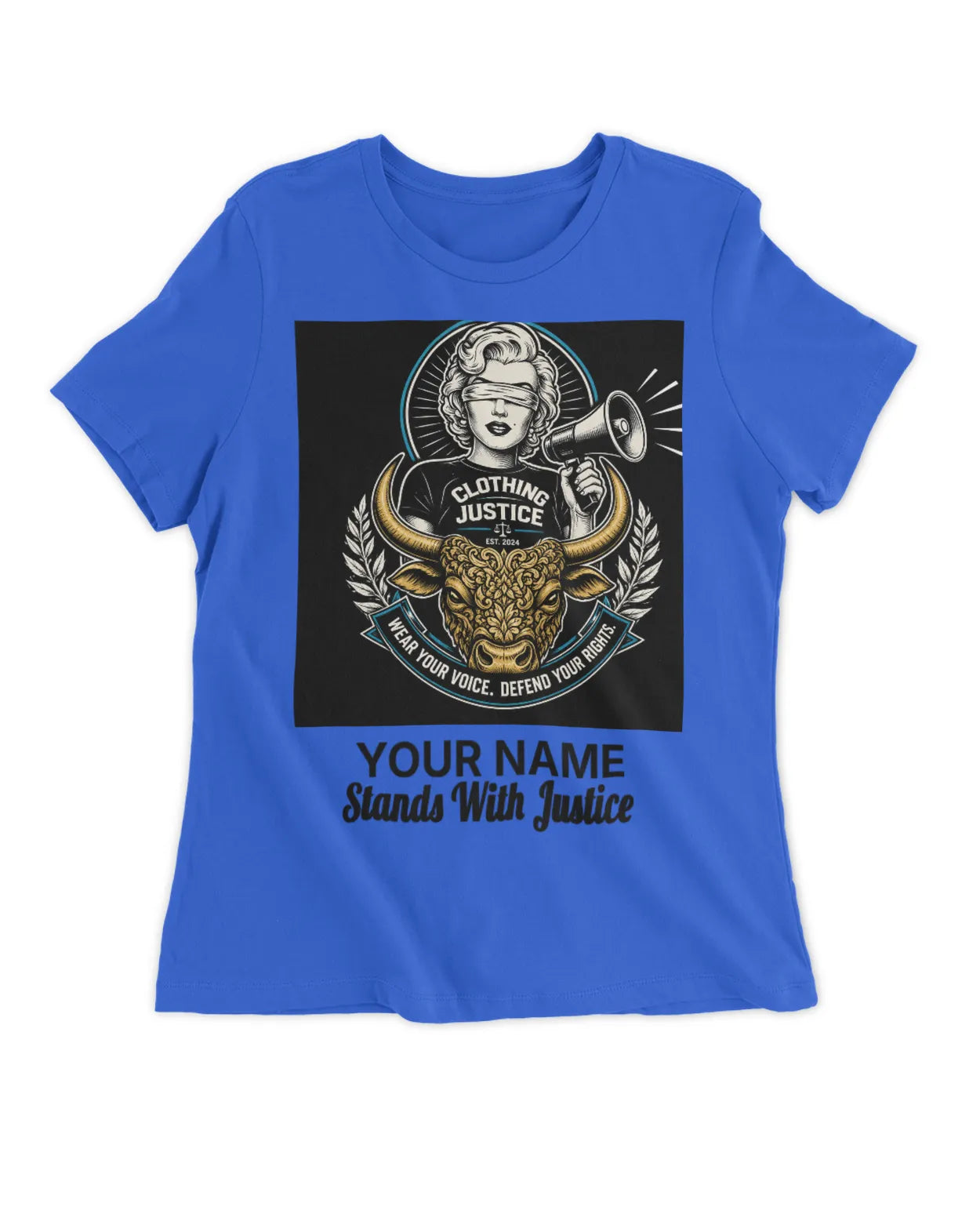 I Stand For Justice *PERSONALIZABLE*-Fitted Women’s T-Shirt