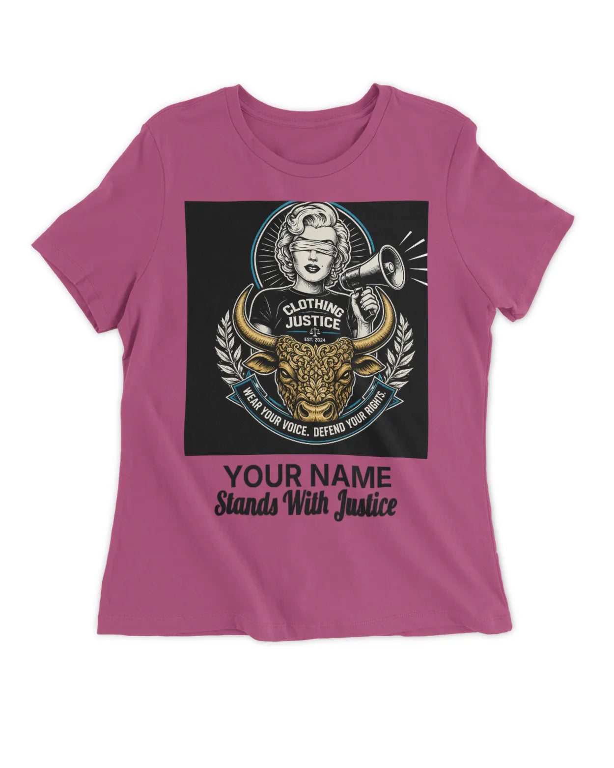 I Stand For Justice *PERSONALIZABLE*-Fitted Women’s T-Shirt