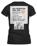 Self-Deportation Risk Tee — Orange Women’s Fitted T-Shirt | Clothing Justice
